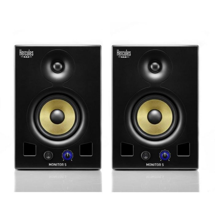 Hercules Monitor de Estudio 5 (Par) - 80W RMS (x2), 160W Pico, Biamplificado LF50W/HF30W, Woofer 5" Kevlar para Mezcla 1 Hercules Monitor de Estudio 5 (Par) - 80W RMS (x2), 160W Pico, Biamplificado LF50W/HF30W, Woofer 5" Kevlar para Mezcla 1