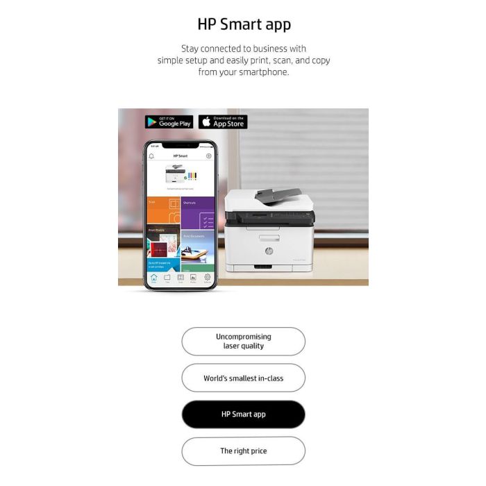 HP 4ZB97A Impresora Multifunción Color Láser MFP 179FNW 4 en 1 WiFi Ethernet USB Fax ADF 40 Hojas Blanca Oficina 20
