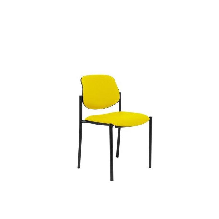 Silla Piqueras Y Crespo Villalgordo Confidente Chasis Negro Asiento Y Respaldo Tapizados Similpiel Amarillo