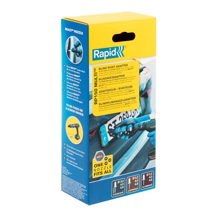 Rapid RAP4051661037078 Adaptador de remaches RP150 MULTI para destornillador, válido para remaches de aluminio y acero inoxidable, en caja. 4 Rapid RAP4051661037078 Adaptador de remaches RP150 MULTI para destornillador, válido para remaches de aluminio y acero inoxidable, en caja. 4