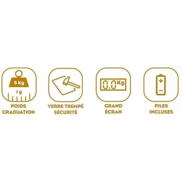 Little Balance Báscula de Cocina Electrónica Limón 5 Kg, 1 g Graduación, Pantalla LCD Gris, Tara Automática 4