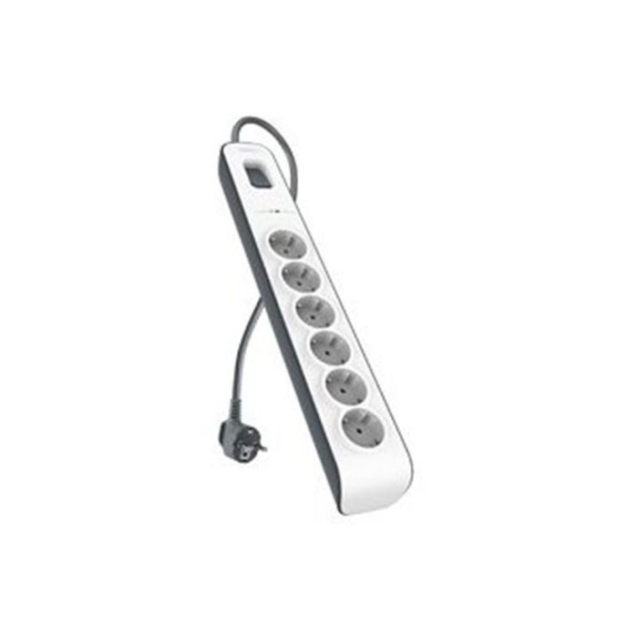 Belkin BSV603vf2M-V2 Regleta de Alimentación con Protección contra Sobretensiones, 6 Tomas, Cable 2m, Color Blanco