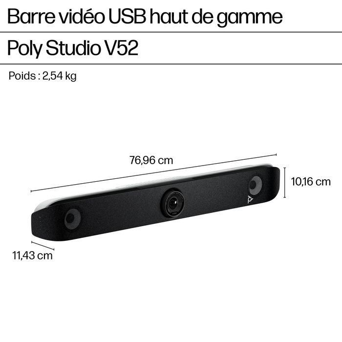 HP Studio V52 Barra de Video USB Premium para Reuniones con Calidad de Imagen y Audio Avanzados