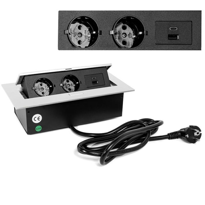 Regleta Enchufes Basculante Konex R9006 Herrajes Alk Regleta Enchufes Basculante Konex R9006 Herrajes Alk