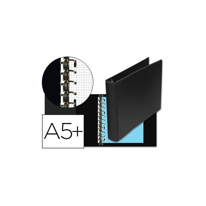 Multifin Carpeta Multifin Alfa 3002-g con 11 Anillas de 39 mm en Plástico Negro, Formato Cuarto (155x215 mm) 0 Multifin Carpeta Multifin Alfa 3002-g con 11 Anillas de 39 mm en Plástico Negro, Formato Cuarto (155x215 mm) 0