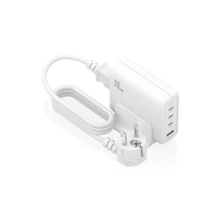 Aisens ASCH-140W4P055-W Cargador Sobremesa GaN 140W Carga Rápida con 3xUSB-C PD3.1 y 1xUSB-A QC3.0 Blanco Aisens ASCH-140W4P055-W Cargador Sobremesa GaN 140W Carga Rápida con 3xUSB-C PD3.1 y 1xUSB-A QC3.0 Blanco