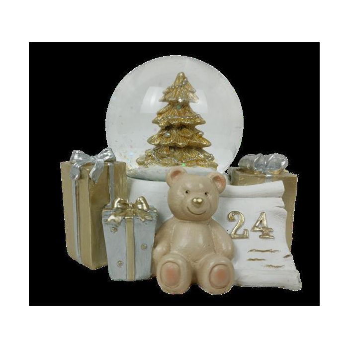DKD Home Decor Figura de Navidad Moderna Oso Resina Multicolor 9x9x11 cm (2 Unidades) Surtidas 1