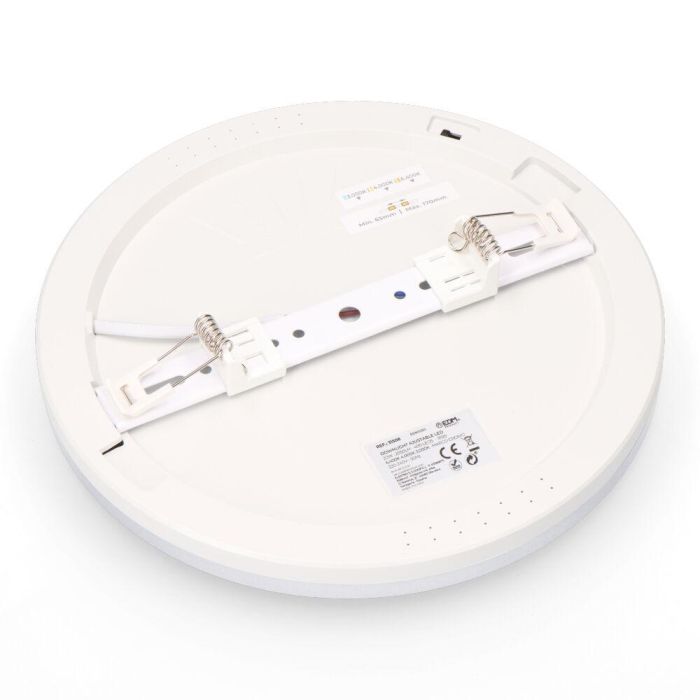 Edm Downlight led ajustable superficie/empotrar 20w 2050lm RA80, marco cromo, 3cct, Ø22,5cm 2