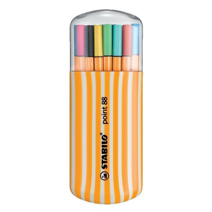 Stabilo Rotuladores Point 88, Colores Surtidos, Estuche Zebrui, 20 Unidades