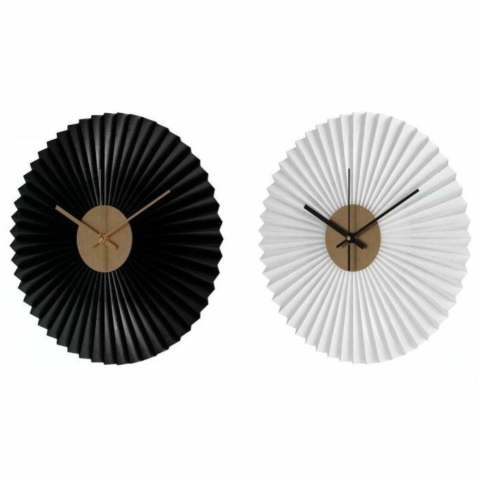 Reloj Pared Moderno DKD Home Decor Negro Blanco 4 x 30 x 30 cm (2 Unidades) Reloj Pared Moderno DKD Home Decor Negro Blanco 4 x 30 x 30 cm (2 Unidades)
