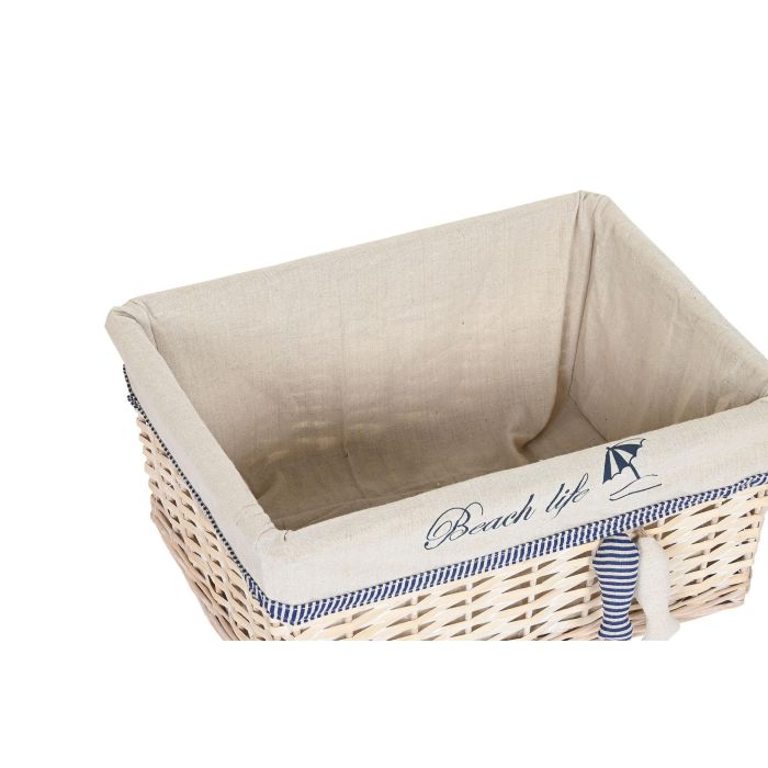 Cesta Mediterraneo DKD Home Decor Beige Azul 38 x 13 x 48 cm Set de 5 2
