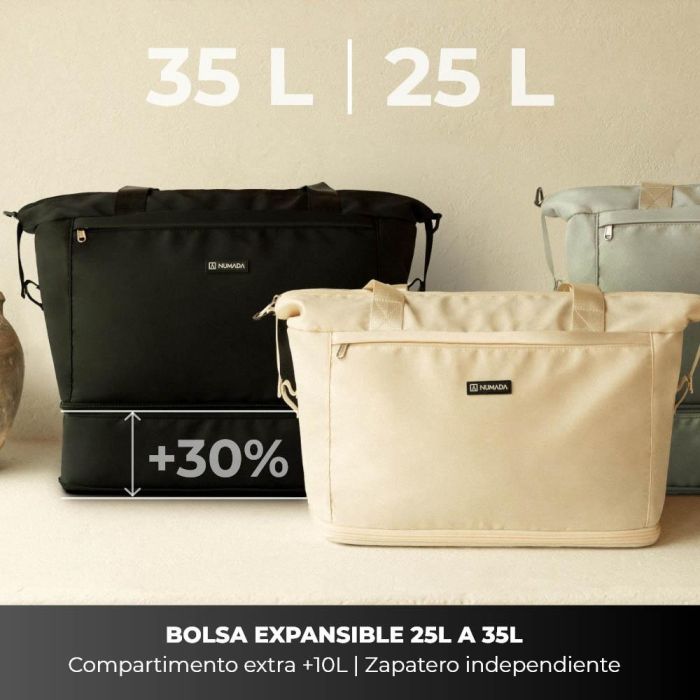 Bolsa de avion beige 25 - 35 l 9