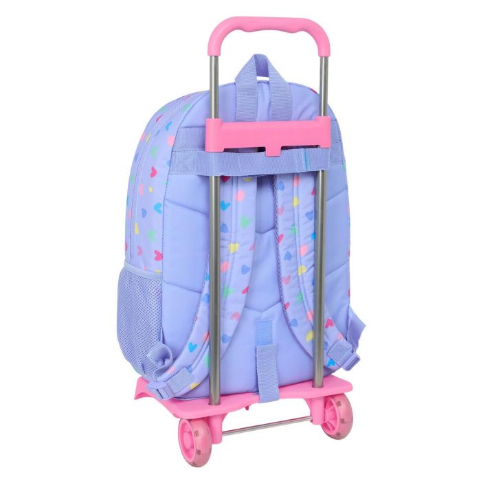 Mochila Escolar con Ruedas Benetton Lila Lila 30 x 46 x 14 cm 1