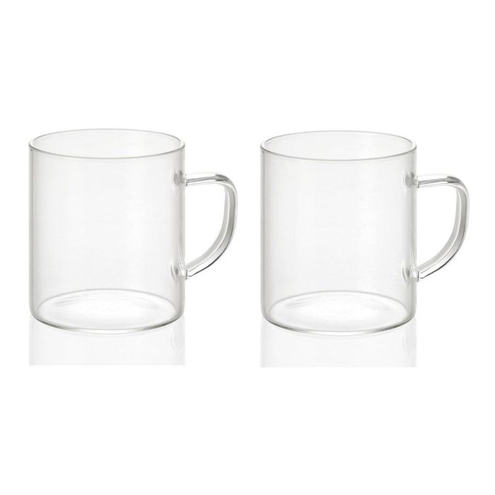 Andrea House Juego de 2 tazas de vidrio 300 ml ms19209, Ø7,5x8,5 cm, transparente, para café o té 0 Andrea House Juego de 2 tazas de vidrio 300 ml ms19209, Ø7,5x8,5 cm, transparente, para café o té 0
