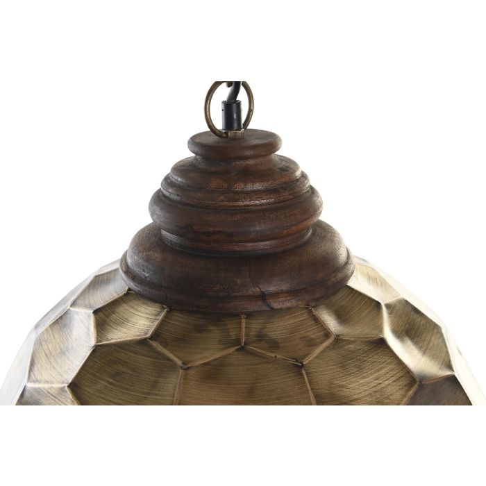 DKD Home Decor Lampara Techo Loft Dorado 39 x 34 x 39 cm Metal Madera E27 50W 1