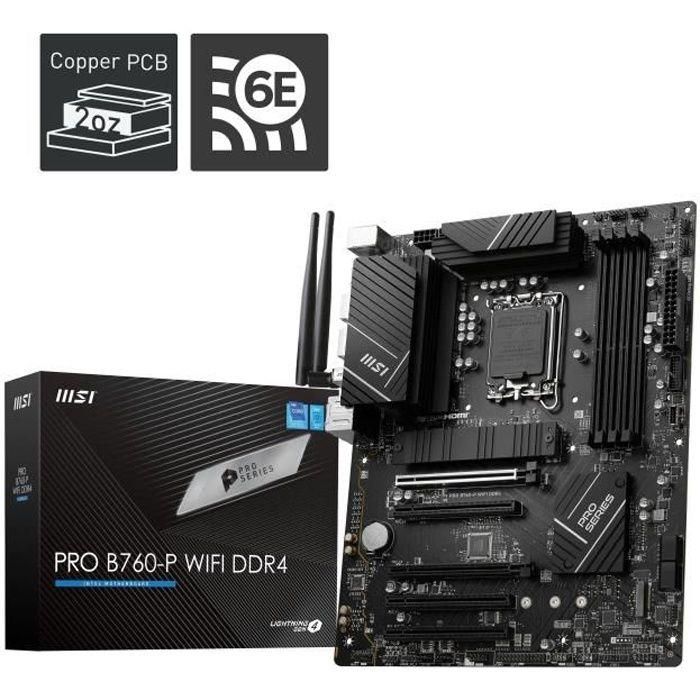 MSI PRO B760-P WiFi DDR4 Placa Base Intel LGA1700 DDR4 ATX con Wi-Fi 6E, para procesadores Intel 12ª y 13ª Generación