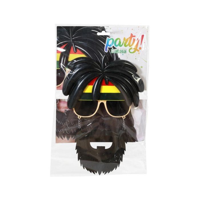 Gafas Rastafari con Barba y Peluca - Disfraz Divertido para Fiestas Temáticas Reggae 1
