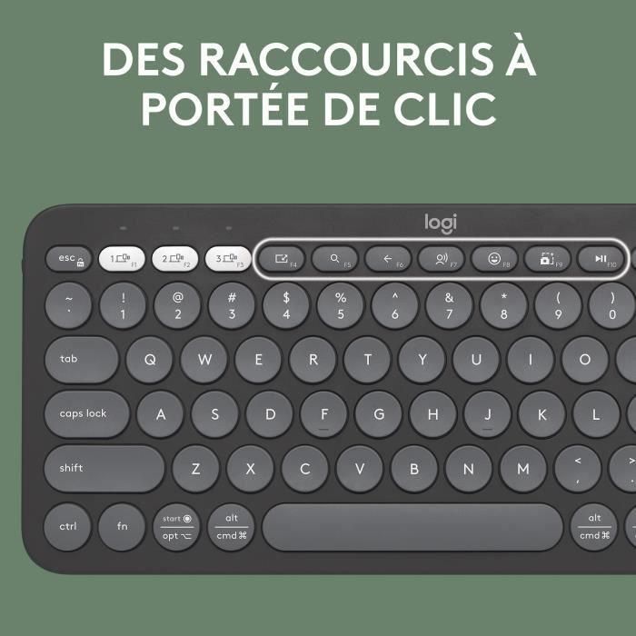 LOGITECH - Teclado inalámbrico - Pebble Keys 2 M380s - Bluetooth - Botón Easy-Switch - Grafito - (920-011803) 3 LOGITECH - Teclado inalámbrico - Pebble Keys 2 M380s - Bluetooth - Botón Easy-Switch - Grafito - (920-011803) 3