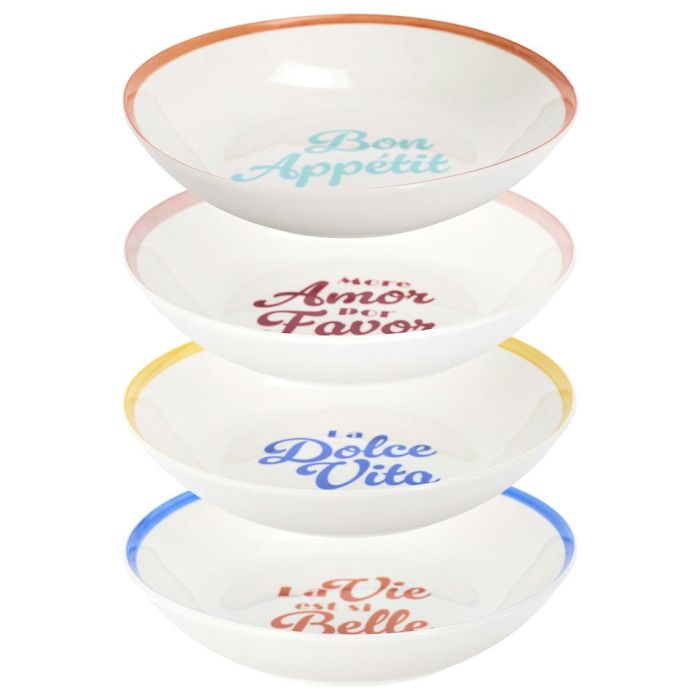 Juego De 4 Platos Hondos Home Deco Factory diámetro 20 cm 2 Juego De 4 Platos Hondos Home Deco Factory diámetro 20 cm 2
