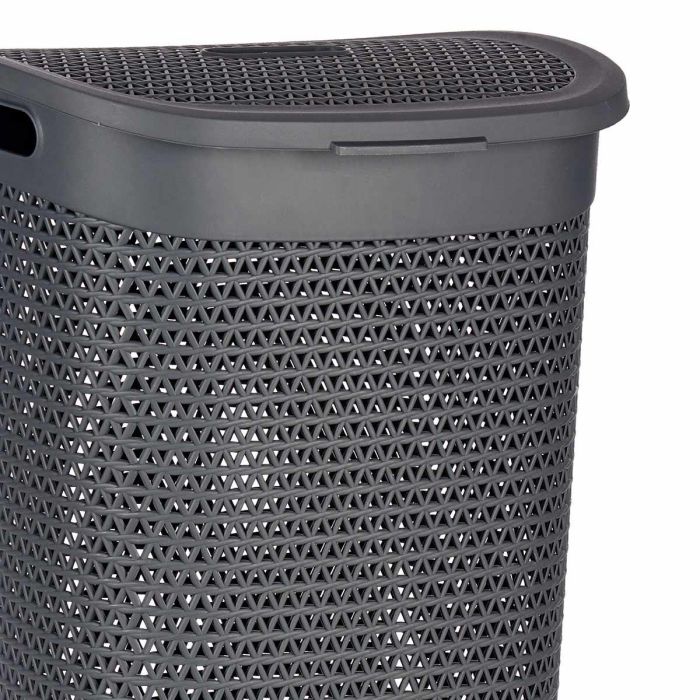 Cesto Ropa con Tapa 60L Antracita Kipit 43.5x57x34 cm (6 Unidades) 2 Cesto Ropa con Tapa 60L Antracita Kipit 43.5x57x34 cm (6 Unidades) 2