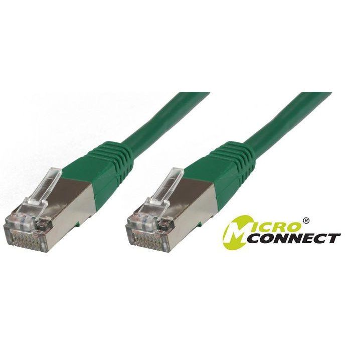 MicroConnect Cable de Red CAT6 F/UTP Apantallado, Conexión para Router/Módem/Switch, 15m, Verde, Protegido contra EMI