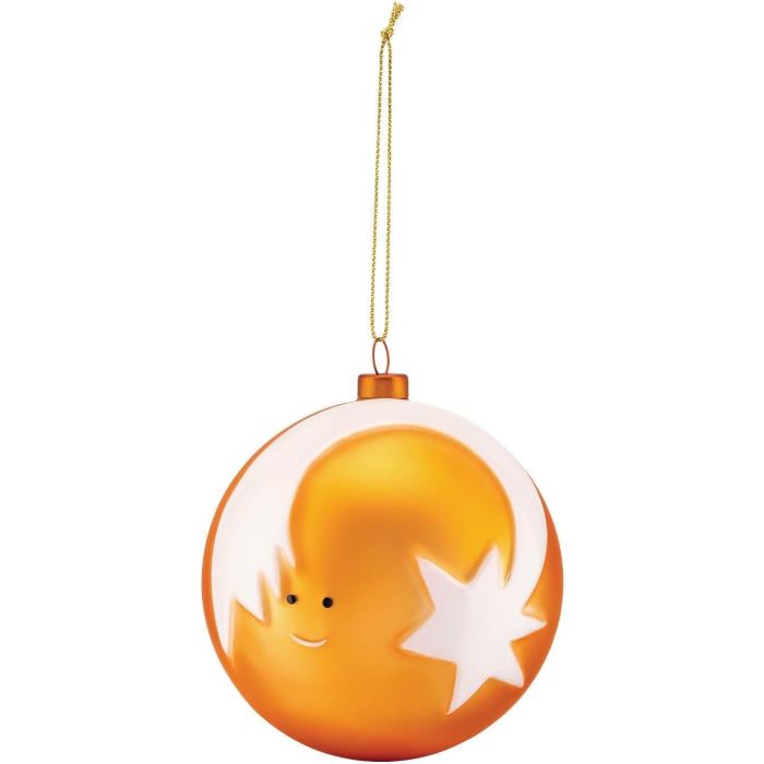 Alessi Stella Cometa AMJ13 7 Bola de Navidad en Vidrio Soplado Decorado a Mano por Marcello Jori, LPWK - Diámetro 9 cm
