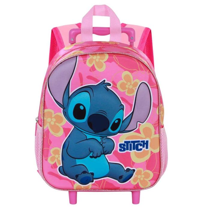 Mochila 3D con Ruedas Pequeña Cute Disney Lilo y Stitch Rosa 1