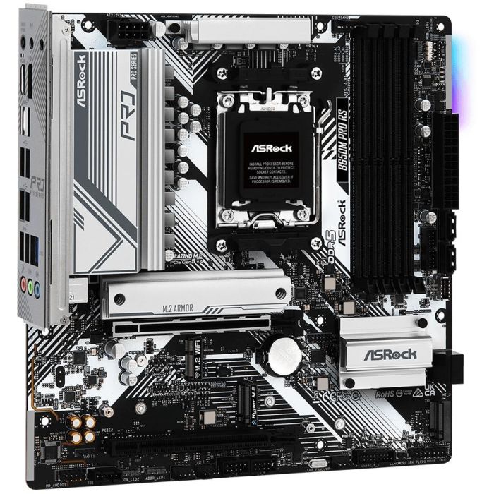 ASRock B650M Pro RS Placa Base AM5 mATX HDMI/DP DDR5 para PC Gaming y Profesional 4