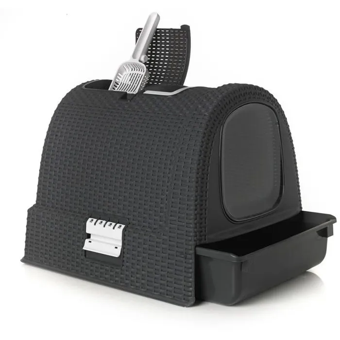 Curver Bandeja de Arena para Gatos Antracita 51 x 38.5 x 39.5 cm