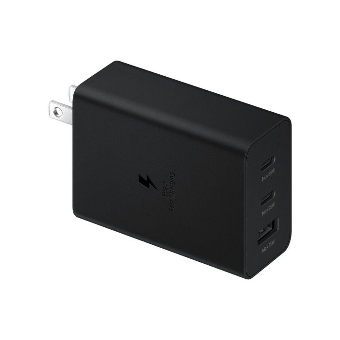 Samsung EP-T6530NBEGEU Cargador de Pared 65W Triple Puerto para Carga Rápida con 2x USB-C y 1x USB-A Negro 30