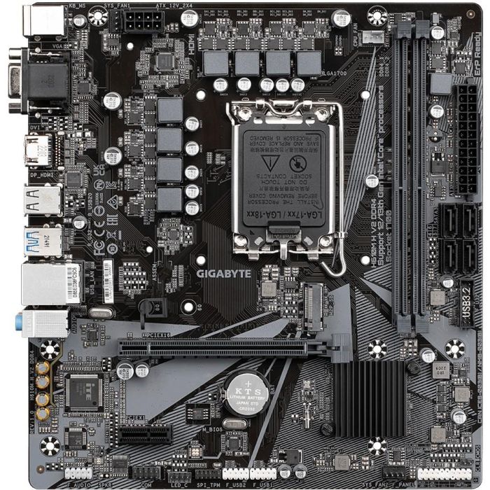 Placa Gigabyte H610M H V2 Ddr4,Intel,1700,H610,2Ddr4,64Gb,Vga+Hdmi,Gblan,4Sata3+M.2,4Usb3.2,Matx 1