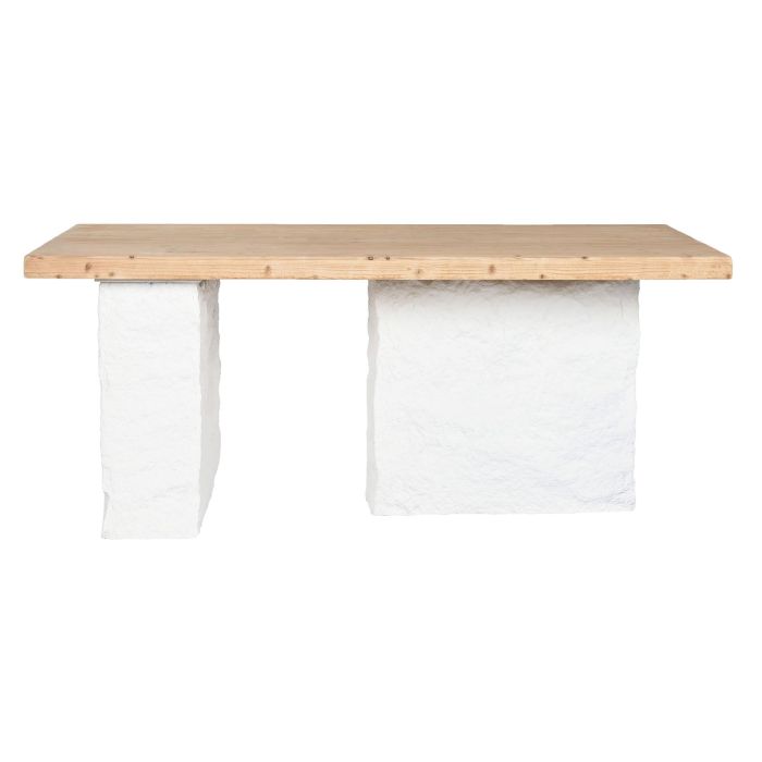 Mesa Comedor Moderno DKD Home Decor Blanco Natural 90 x 77 x 180 cm Mesa Comedor Moderno DKD Home Decor Blanco Natural 90 x 77 x 180 cm