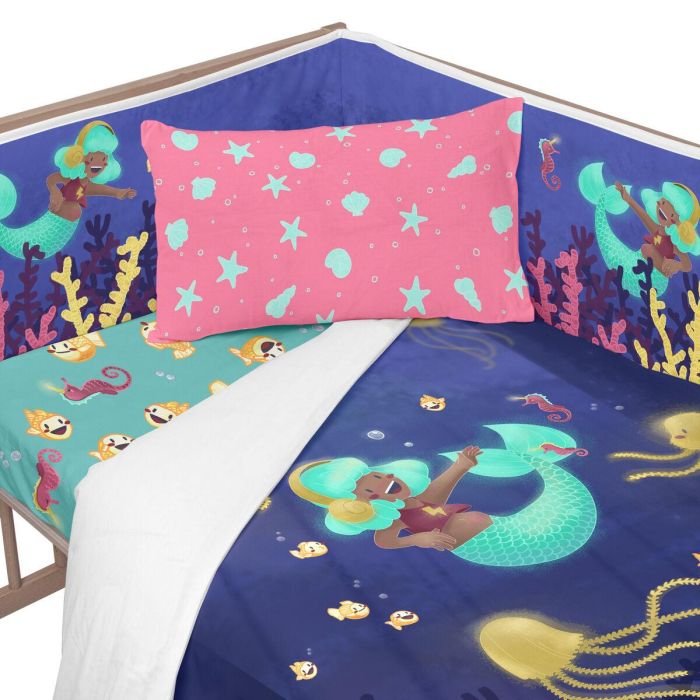 Protector de Cuna HappyFriday Mr Fox Happy mermaid Multicolor 210 x 40 cm 2