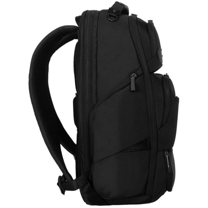 Targus HeritageLuxe Mochila de viaje para portátil 15-16 pulgadas Hombre Poliéster Negra con RFID y ventilación posterior 17