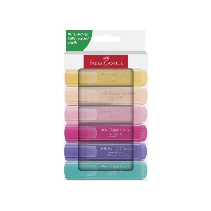 Marcador Fluor Faber-Castell Textliner 46 Pastel Estuche De 6
