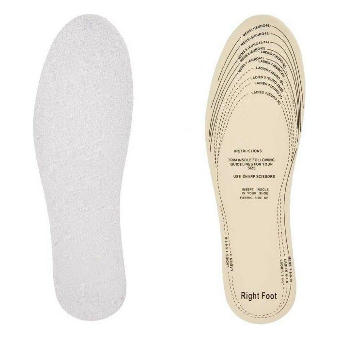 Plantillas Sport Blanco Algodón Látex 9,5 x 29,5 cm (12 Unidades) 2 Plantillas Sport Blanco Algodón Látex 9,5 x 29,5 cm (12 Unidades) 2