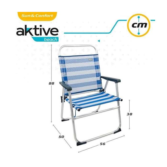 Silla playa plegable aluminio fija marinera 48x50x88 cm 2 Silla playa plegable aluminio fija marinera 48x50x88 cm 2