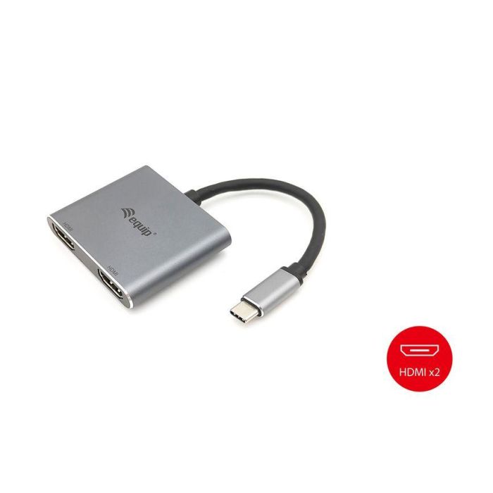 EQUIP ADAPTADOR USB-C MACHO A 2 HDMI HEMBRA 4K EQUIP ADAPTADOR USB-C MACHO A 2 HDMI HEMBRA 4K