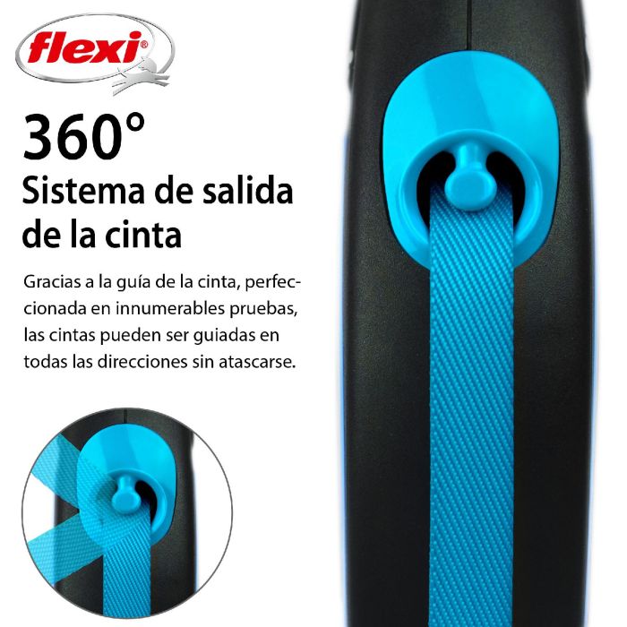 Correa Flexi New Neon M Cinta 5M Azul Neón 2 Correa Flexi New Neon M Cinta 5M Azul Neón 2