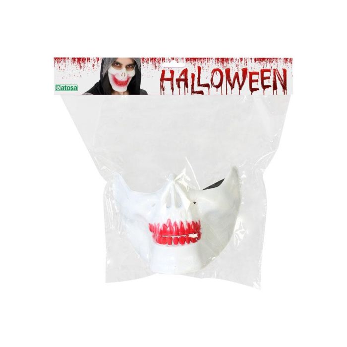 Máscara Halloween Esqueleto Blanco Pvc Hombre Adulto 1