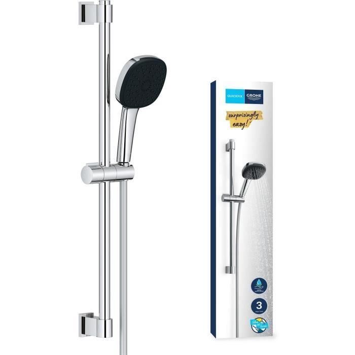 Set de ducha con rociador de 3 chorros, barra y flexo - GROHE Vitalio Comfort 110 26096001 - Fácil selección - Ahorro de agua Set de ducha con rociador de 3 chorros, barra y flexo - GROHE Vitalio Comfort 110 26096001 - Fácil selección - Ahorro de agua
