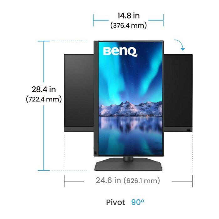 BenQ SW242Q Monitor para Fotógrafos 24.1" IPS 2K 2560 x 1600 16:10 99% Adobe RGB 98% P3 HDR10 USB-C 90W 9H.LLVLA.TBE 5