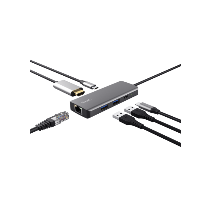 Hub USB Trust 24968 Plateado (1 unidad) 2 Hub USB Trust 24968 Plateado (1 unidad) 2