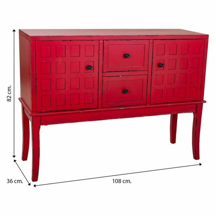 Recibidor con Cajones Alexandra House Living Rojo Madera de abeto Madera MDF 36 x 82 x 108 cm 1