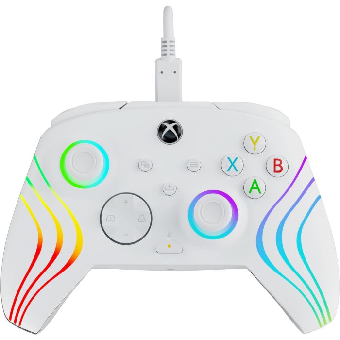 PDP Afterglow Wave Mando con cable para Xbox Series X|S, Xbox One y Windows 10/11, Gamepad Blanco con retroiluminación LED 1