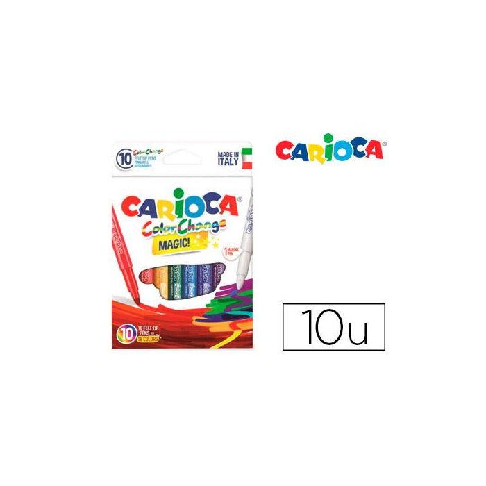 Rotulador Carioca Cambia Color Tinta Magica Caja De 10 Unidades Colores Surtidos