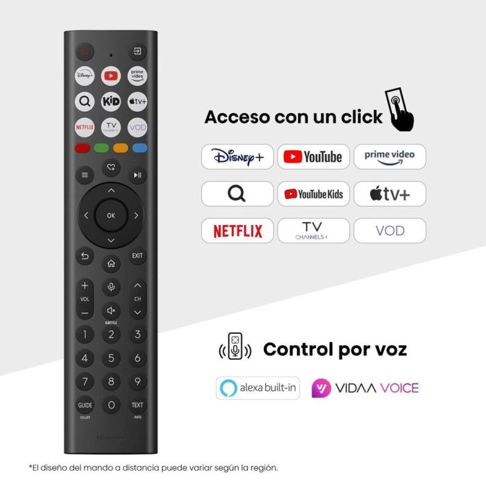 Hisense 43E7Q - Televisor QLED 4K UHD de 43 Pulgadas, Smart TV VIDAA con Dolby Vision Atmos, 60Hz, Modo Juego VRR/ALLM, AI 4K Upscaler, HDR10, Netflix, Disney+