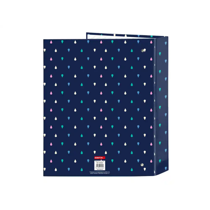 Safta Carpeta de Cartón Folio 4 Anillas 40 mm Lomo Ancho Benetton Drop 1