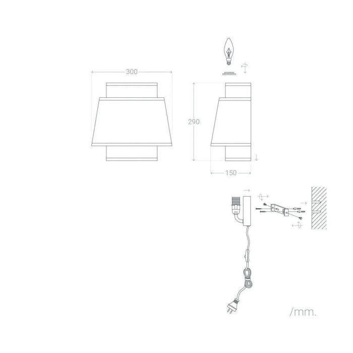 SKD-W1024 Aplique de Pared Quilmes de Ratán y Madera, Estilo Natural Mediterráneo, Bombilla E14, para Salón y Dormitorio 8