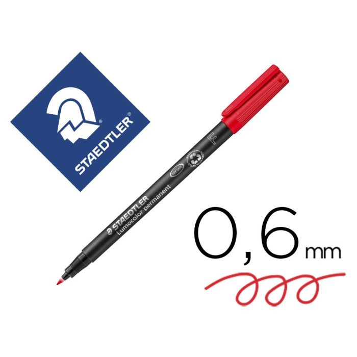 Rotulador Staedtler Lumocolor Retroproyeccion Punta De Fibrapermanente 318-2 Rojo Punta Fina Redonda 0.6 mm 10 unidades